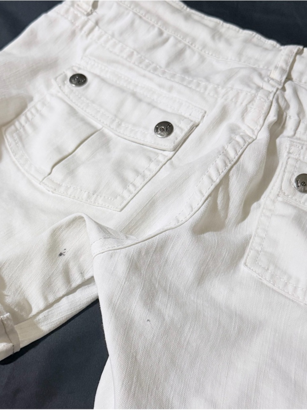 White Women's Drawstring Utility Shorts - Picture 5 of 10